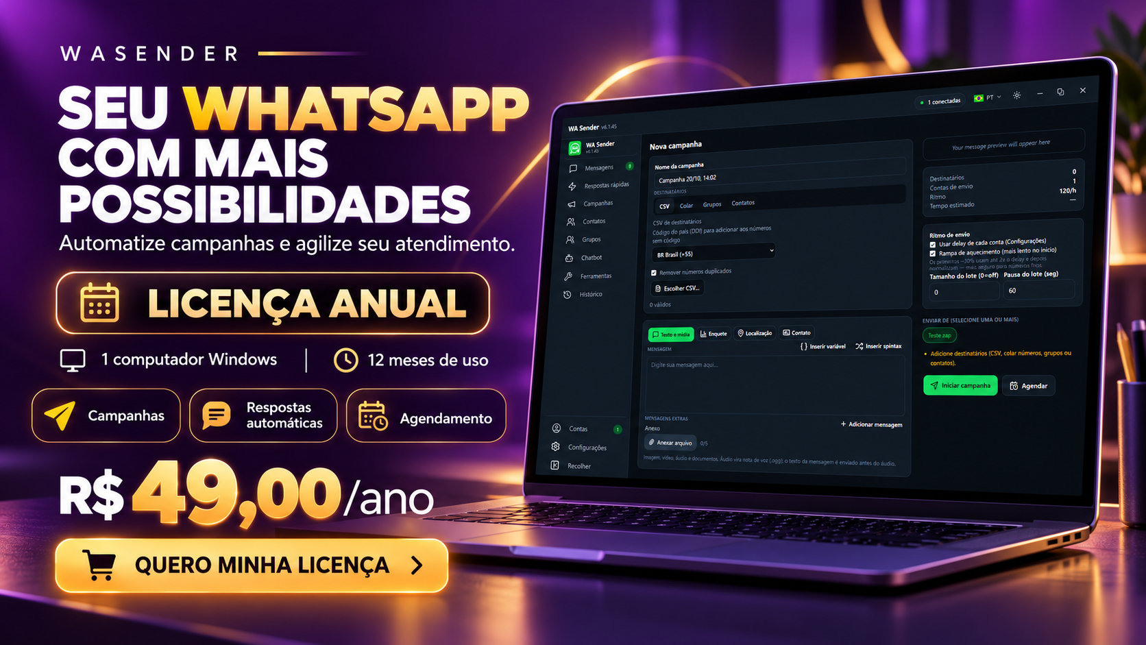 Wasender licença anual